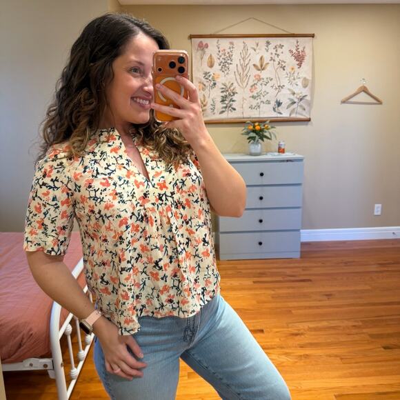 Ulla Johnson Tops - NWT Ulla Johnson White Pink Floral Silk Blouse Top 2